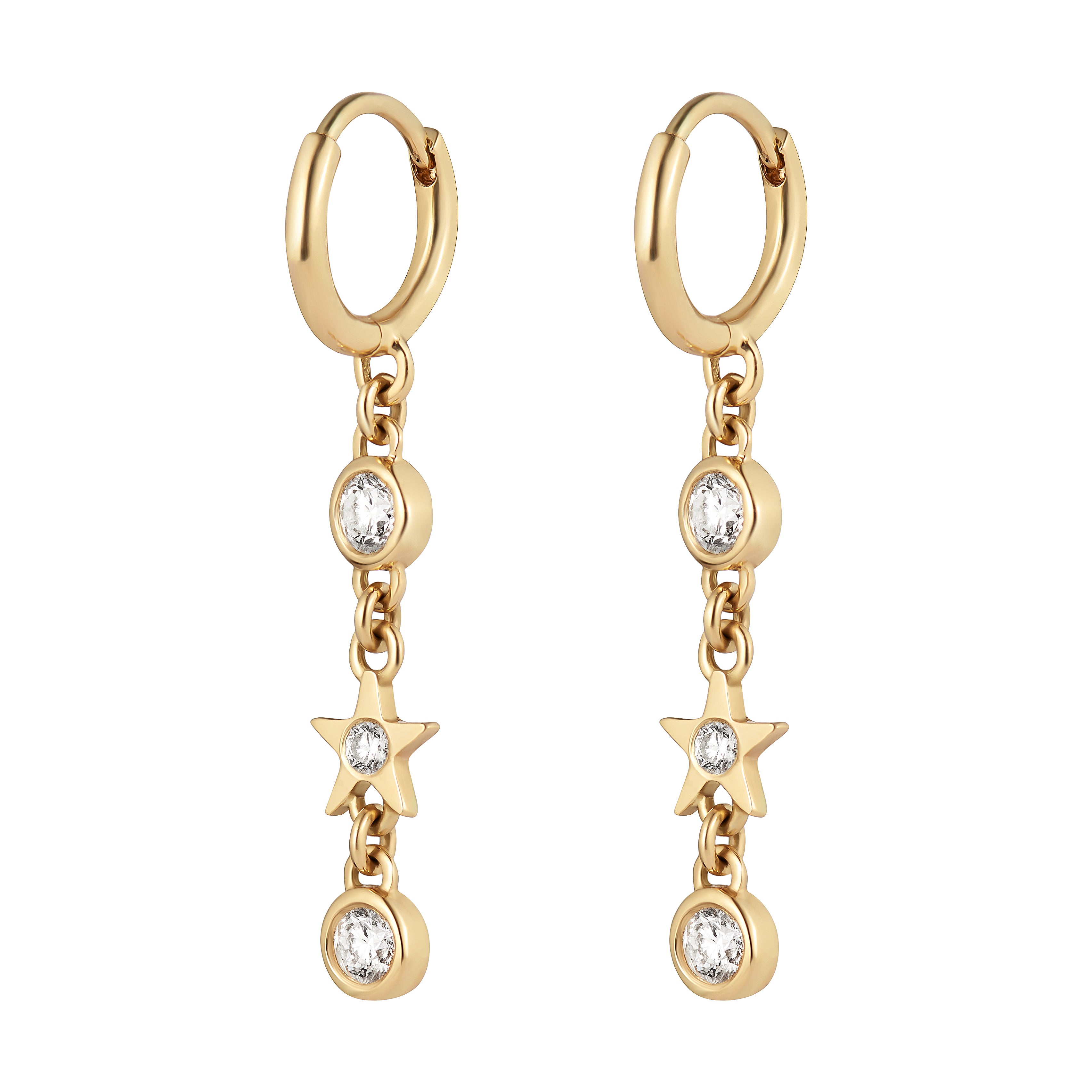 Star huggie earrings